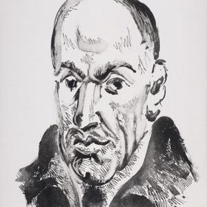Picasso Etching: Le Poète Portrait of Kahnweiler, 1947 - Vélin Paper