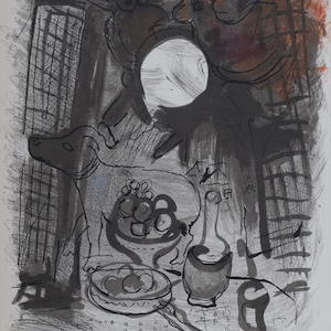 Marc Chagall — Nature morte brun (1957) — Original Lithograph