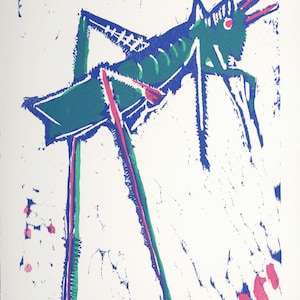 Bernard Lorjou (1908–1986) "La Sauterelle", 1965 Originalholzschnitt aus der Mappe Le Bestiaire ou Cortège d'Orphée