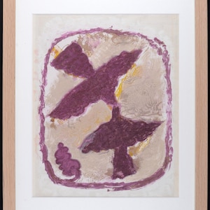 Georges Braque - "L’Iris", 1963 - Rara litografía enmarcada sobre papel japonés - De la obra "Letra Amorosa" de René Char - Edición limitada de 50 ejemplares.