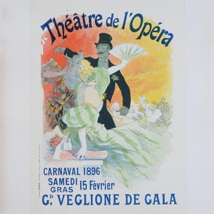 ジュール・シェレ – 「Grand Vèglione de Gala, à l'Opéra」、1896 – オリジナルのリトグラフ – Les Maîtres de l’Affiche のプレート #9