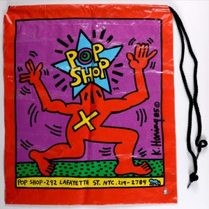 Vintage Keith Haring &quot;Pop Shop&quot; Bag, 1986 - Collectible Pop Art