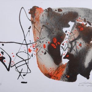 Chu Teh-Chun – Composición abstracta (2003) – Tarjeta de felicitación litográfica firmada – Numerada 106/2000