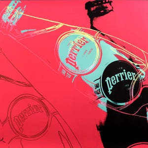 Andy Warhol - &quot;Perrier Pink&quot;, 1983 - Warhol Litho - Warhol Silkscreen Print - Limited Edition Warhol Artwork - Collectible Advertising Print
