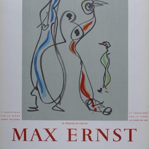 Max Ernst – &quot;18 Dessins de poche&quot;, 1963 – Original Color Lithograph– Lithograph Poster - Exhibition Poster - Galerie Art Print