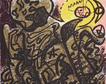 André Masson Caliban Lithograph: Original 1965 Redfern Gallery Print
