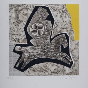 Max Papart Lithographie: Chevalier, Mid-Century Modern Art, Handsigniert, H.C.