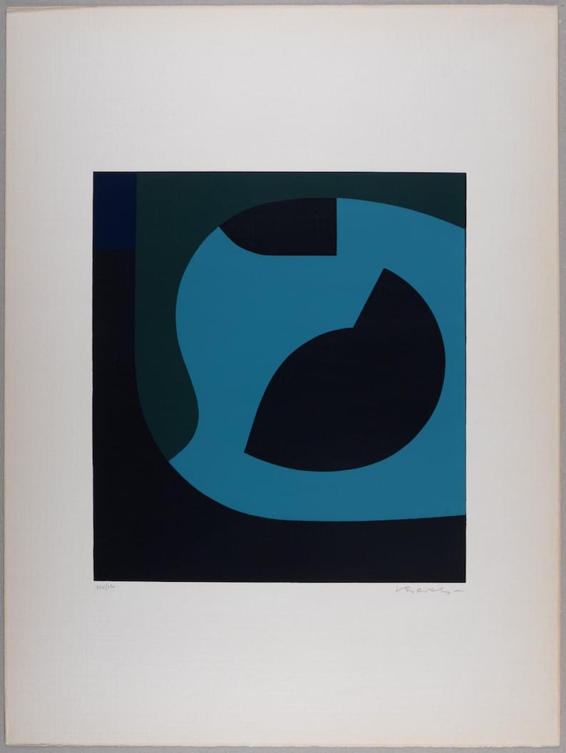 Vasarely El Llano Screenprint: Signed Op Art, 1956 Limited Edition image 2