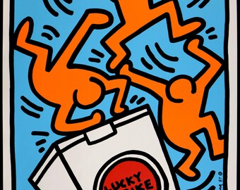 Keith Haring Lucky Strike Poster: Vintage Pop Art Lithograph, 1987