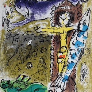 Marc Chagall „Le Christ à l’horloge” Litografia: Mourlot Frères, 1957