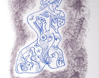 Signed André Masson Lithograph: Sonnet XIV, Erker Presse