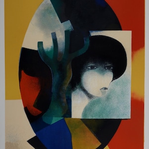 André Minaux Lithograph: Portrait de Femme, Hand-Signed Limited Edition