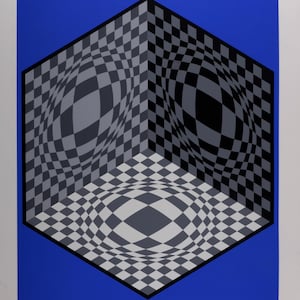 Victor Vasarely – Composition cinétique, ca. 1982, Original Hand-Signed Screen Print – Vibrant Op Art