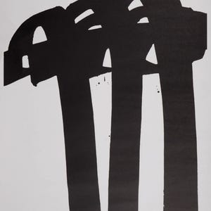 Pierre Soulages – Galerie de France, 1972 Rare Vintage Exhibition Poster – Offset Lithograph Printed in Paris by Imprimerie du Compagnonnage