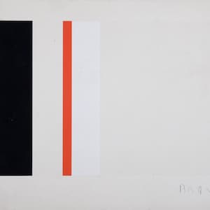 Andreas Brandt (1935–2016) — Composición abstracta n.° 2 (Tarjeta de felicitación), 1986, serigrafía original sobre papel avitelado, firmada y numerada a mano.