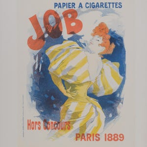 ジュール・シェレ – 「Papier à Cigarettes Job」、1896 – オリジナルのリトグラフ – Les Maîtres de l’Affiche のプレート 1 – ヴィンテージ ベル エポック ポスター