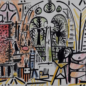 Picasso – L’Atelier de La Californie #3, 1959 – Color Lithograph – Mourlot Frères – Modern Art Print – Unframed Limited Edition