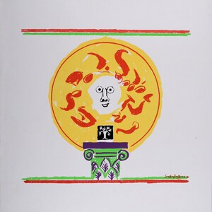 Graham Sutherland – Composición en el pabellón, 1971, litografía original firmada a mano – Edición especial escasa de 50 ejemplares impresa antes de la carta