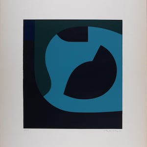 Vasarely El Llano Screenprint: Signed Op Art, 1956 Limited Edition