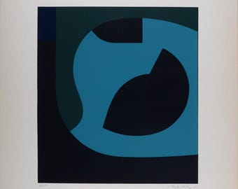Vasarely El Llano Screenprint: Signed Op Art, 1956 Limited Edition