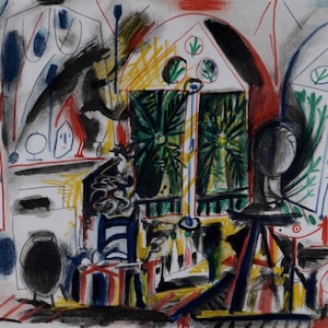 Picasso – L’Atelier de La Californie #1, 1959 – Color Lithograph – Mourlot – Limited Edition – Mid Century Modern Art – Unframed Print