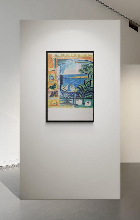 パブロ・ピカソ ムルロー工房 「花瓶の構図」 リトグラフポスター 額装