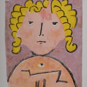 Paul Klee &quot;Portrait&quot; Color Lithograph, 1939 - Henri Matisse Litho on Back
