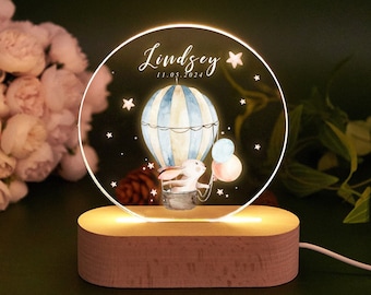 Luz de noche personalizada para bebé: decoración de habitación infantil con luna y estrellas