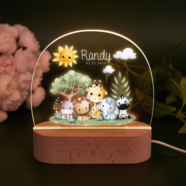 Veilleuse cadeau bébé personnalisée, lampe de chevet pour maman, cadeau d'anniversaire d'enfant, cadeau de baby shower, nuit de chevet, cadeau nouvelle maman, décoration de chambre à coucher