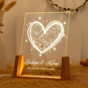 Star Map By Date Anniversary Gift, Custom Star Map Night Light, Personalized Couple Constellation Map, Night Sky By Date, Engagement Gifts