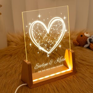 Benutzerdefinierte Sternenkarte Nachtlicht, Sternenkarte nach Datum Jahrestagsgeschenk, personalisierte Paar Konstellation Karte, Nachthimmel nach Datum, Verlobungsgeschenk
