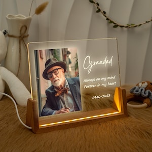Personalisierte Bilderrahmen Gedenk Nachtlicht, Tischlampe In liebevoller Erinnerung Stand, Beileid Erinnerung Verlust Sympathie Geschenk, Geschenk Verstorbener