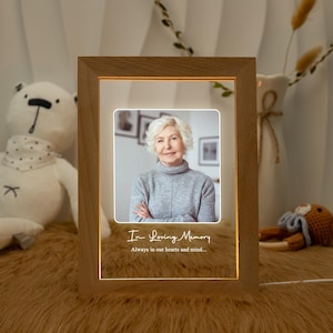 In Loving Memory Of Gift, Memorial Photo Frame Lamp, Memorial Picture Gift, Remembrance Gift, Loss Keepsake Gift, Passed Away Photo Stand