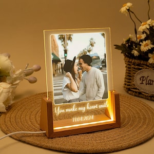 Peronalized Photo Night Light, Custom Photo Collage Frame Lamp, Wedding Gift for Couple, Gift for Mom, Valentines Day Gift, Anniversary Gift