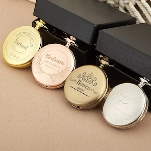 Personalised Pocket Watch,Custom Engraved Pocket Watch,Gifts for Dad,Groomsmen Gifts,Father of Groom Gift,Valentine&#39;s Day Gift for Boyfriend