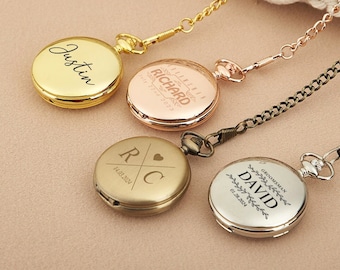 Taschenuhr mit Gravur, Personalisierte Taschenuhr, Vatertagsgeschenk, Trauzeuge Geschenk, Trauzeugen Geschenke, Vater des Bräutigams Geschenk, Hochzeitsgeschenk