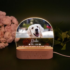 Personalized Pet Memorial LED Night Light,Custom Pet Loss Frame,Pet Photo Light,Dog Memorial Gift,Dog Cat Loss Sympathy Gift,Dog Mom Gifts image 5