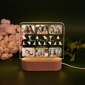 Personalized Photo Night Light,Custom Photo Collage LED Light,Photo Lamp,Photo Collage Gift,Nana Gift,Mother's Day Gift,Gift for Grandma,Her