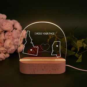 Custom Two Map Night Light,Always Under The Same Sky,Long Distance Relationship Lamp,Going Away Gift,Couple Gift,Miss You Gift,Friend Gift Arch