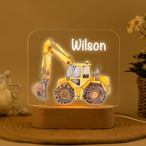 Personalisierte Baubagger Nachtlicht,Tolles Geschenk für Kindergeburtstag,Kinderzimmer Dekor für Baby,Gute Nacht Nachttischlampe,Weihnachtsgeschenk