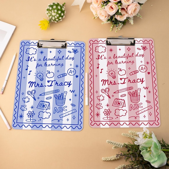 Custom Teacher Appreciation Clipboard, Acrylic Name Plate, End Of Year Gifts, Thank You Gift, Back To School Supplies, Teacher Office Decor