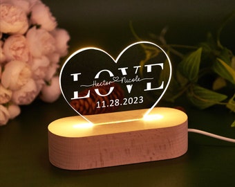 Benutzerdefinierte Nachtlicht, LED-Lampe, Hochzeitsgeschenk, Romantisches Geschenk für Sie, Geschenk für Freund, Verlobungsgeschenk, Jubiläumsgeschenk, Weihnachtsgeschenk für Paare