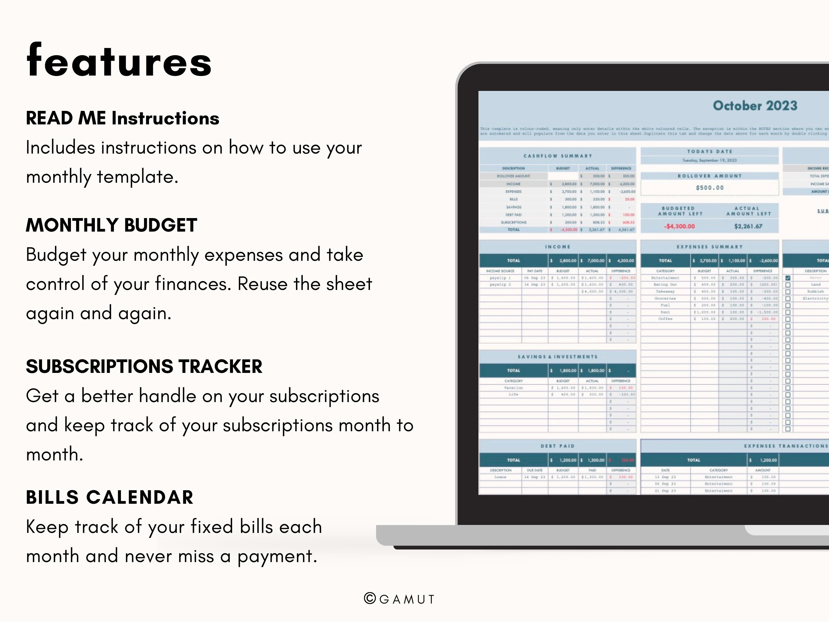 Easy and Simple Monthly Google Sheets Budget Template Personal Budget ...