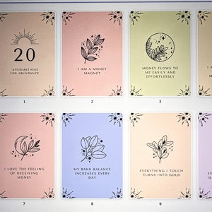 20 cartes d'affirmation pour l'abondance et la richesse