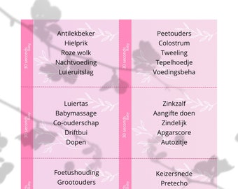 Babyshower 30 seconds, 30 seconds baby editie, roze, meisje