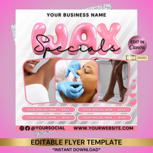 Folleto de depilación, folleto de esteticista, folleto de reserva de depilación para el día de San Valentín, folleto de depilación para spa, esteticista, folleto de depilación corporal, folleto de reserva de depilación ahora, depilación