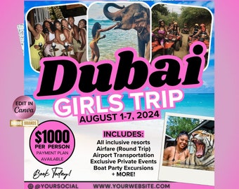 Dubai Girls Trip Flyer: Travel Agent Social Media Template (Digital Download)