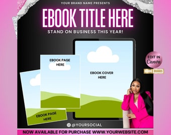 Ebook Flyer Template, Ebook Promotional Flyer, Ebook Listing Flyer Template, Ebook Mockup Flyer (Digital Download)