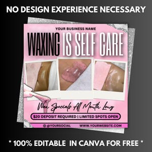 Wax Booking Flyer Template, Esthetician Spa Promotion Flyer, Wax Selfcare Flyer (Digital Download) image 9