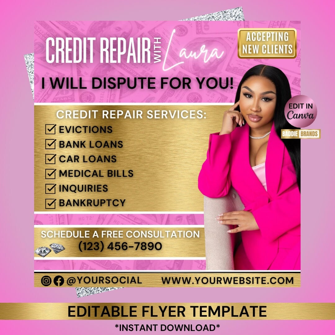 Credit Repair Service Flyer Template Credit Restoration Consultation ...